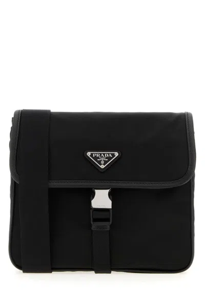 PRADA BLACK LOGO CROSSBODY BAG