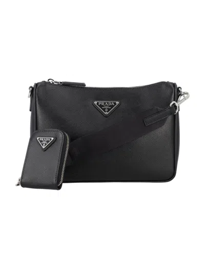 PRADA BLACK LOGO CROSSBODY BAG