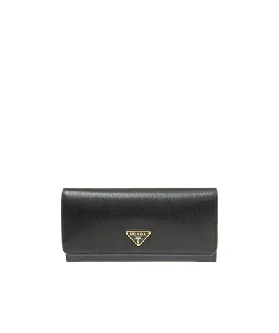 Prada Black Logo Details Wallet