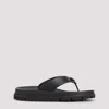 Prada Black Rubber Flip-flop Sandals In Black