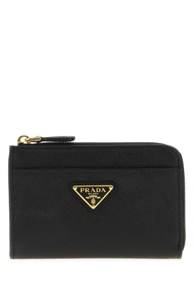 PRADA BLACK LOGO KEYCHAIN