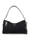 Prada Black Nylon Large Aime Shoulder Bag In Black