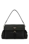 Prada Explore Nappa Leather Shoulder Bag Buckle Hardware In Black