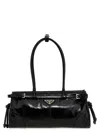 Prada Medium Leather Handbag In Black