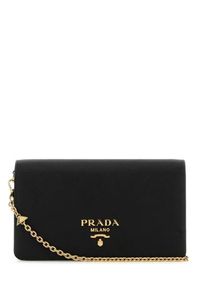 Prada Black Logo Mini Crossbody Bag In Neutral