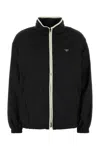 Prada Renylon Windbreaker High Collar Elastic Cuffs In Multi