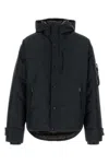 Prada Zip-up Hooded Down Jacket In Black