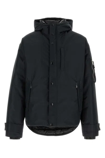 PRADA BLACK LOGO PATCH DOWN JACKET
