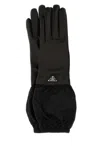 Prada Black Logo Patch Gloves In Black