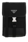 Prada Re-nylon And Saffiano Leather Shoulder Bag In Black