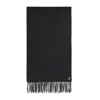 Prada Triangle Logo Silk And Cashmere Scarf In Black