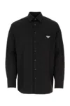 Prada Classic Popeline Shirt For Men In Black