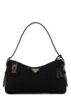 Prada Aimee Large Re-nylon And Leather Shoulder Bag With Padlock