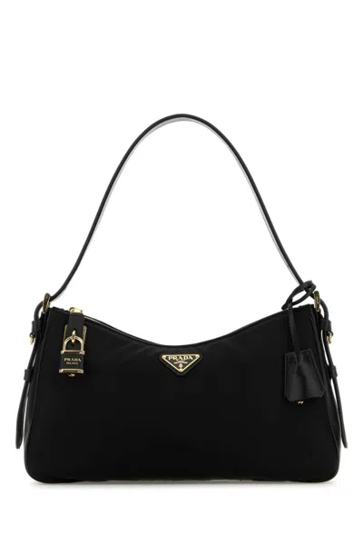 PRADA BLACK LOGO SHOULDER BAG