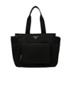 Prada Versatile Tote Nylon Multiple Pockets In Black