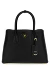 Prada Small Leather Double Handbag In Black