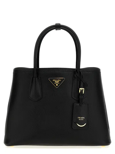 PRADA WOMEN BLACK LOGO SMALL TOTE, ONESIZE LUXURY TOTES FOR WOMEN DARVEYS