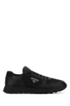 Prada Leather And Fabric Low-top Sneakers In Black
