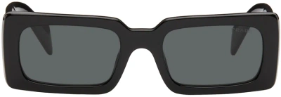 Prada Black Logo Sunglasses In Gray