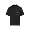 Prada Jersey And Re-nylon T-shirt In Black