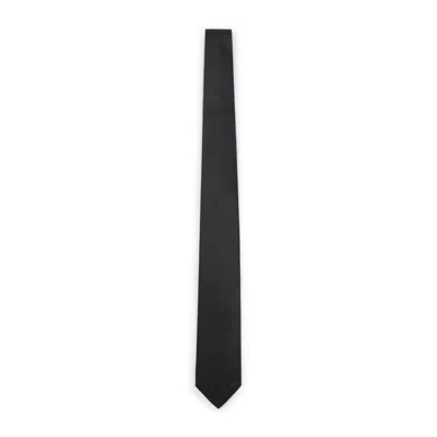 Prada Black Logo Tie In Brown