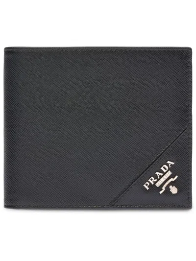 PRADA MEN BLACK LOGO WALLET, ONESIZE LUXURY WALLETS FOR MEN DARVEYS
