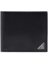 Prada Triangle Logo Saffiano Leather Wallet In Black