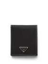 Prada Black Logo Wallet In Black