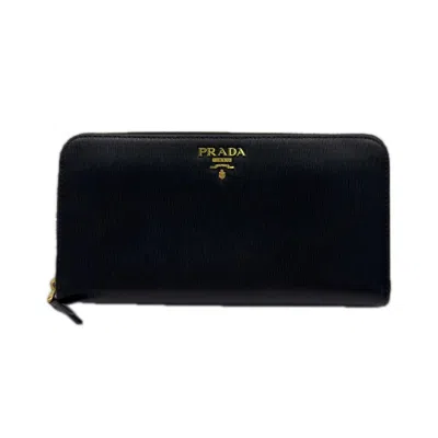Pre-owned Prada Black Long Wallet (bi-fold) ()