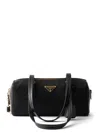 Prada Women Re-nylon And Leather Medium Top-handle Bag With Padlock