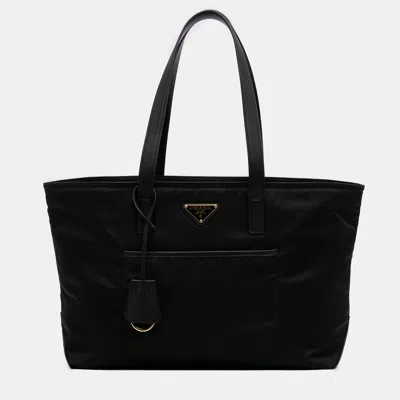 Pre-owned Prada Black Medium Saffiano Trimmed Re Nylon Re Edition 1978 Tote