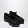 Prada Wavy Mesh Platform Ballerina Shoes In Animal Print