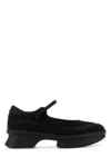 Prada Mesh Upper Round Toe Rubber Sole Ballerinas In Black
