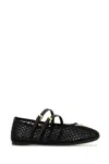 Prada Mesh Ballerina Shoes In Nero