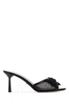 Prada Black Mesh Mules In Black