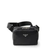 Prada Men's Leather Shoulder Bag In Black