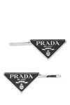 Prada Set Of Metal Hair Clips In Triangle Shape