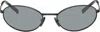 Prada Black Metal Oval Sunglasses