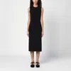 PRADA BLACK MIDI DRESS WITH LACE DETAILS