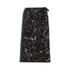 Prada Sequined Nude Neutral Skirt In Black