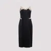 Prada Lace Detailed Midi Dress With Side Slit In Black