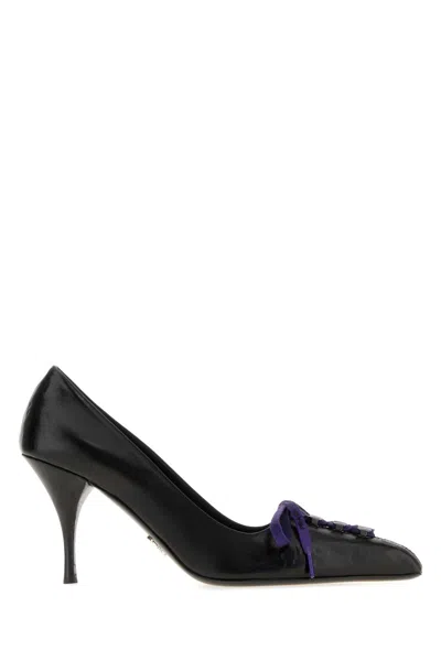 Prada ? Black? Mini Heel Leather Pumps 9 Cm