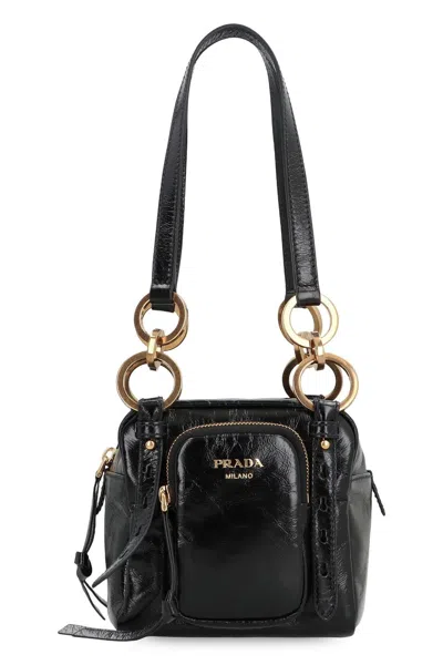 PRADA PRADA BLACK MINI PRADA DANGLE HANDBAG
