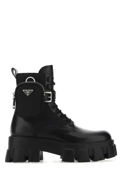 Prada Black Monolith Ankle Boots