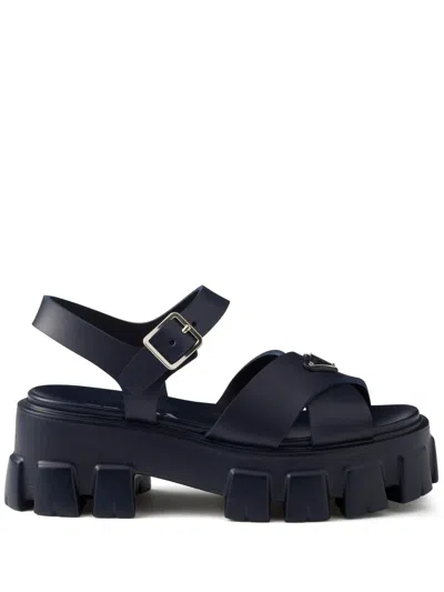 Prada Black Monolith Rubber Sandals