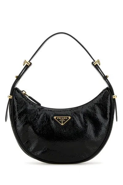 Prada Black Naplak Arquã¨ Handbag In Nero