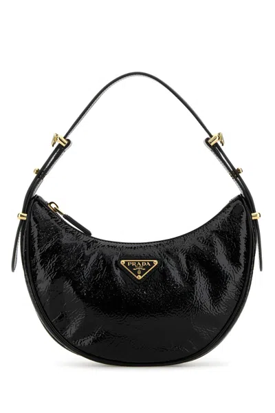 PRADA PRADA BLACK NAPLAK ARQUÃ¨ HANDBAG