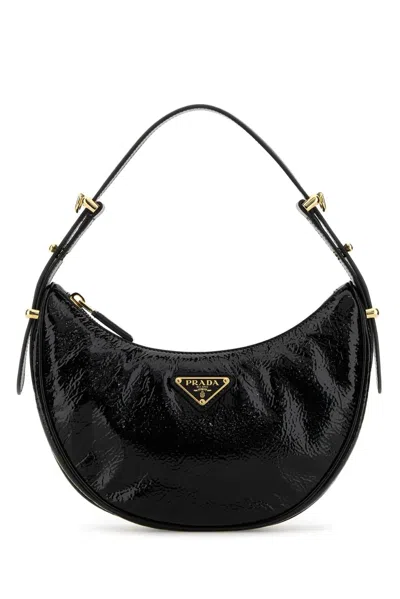 PRADA PRADA BLACK NAPLAK ARQUÃ¨ HANDBAG