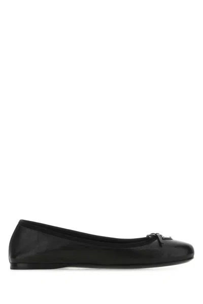 Prada Black Nappa Leather Ballerinas