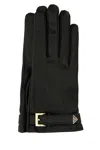 Prada Smooth Finish Leather Gloves In Nero